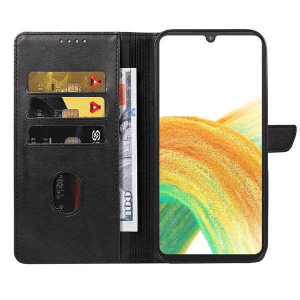 Samsung Galaxy A33 5G leren telefoonhoesje bookcase met pasjeshouder en magnetisch lipje (2)