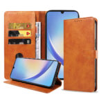 Samsung Galaxy A34 5G leren telefoonhoesje bookcase met pasjeshouder en magnetisch lipje (1) bruin