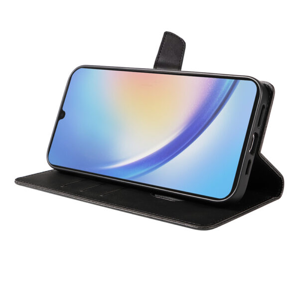Samsung Galaxy A34 5G leren telefoonhoesje bookcase met pasjeshouder en magnetisch lipje (3)