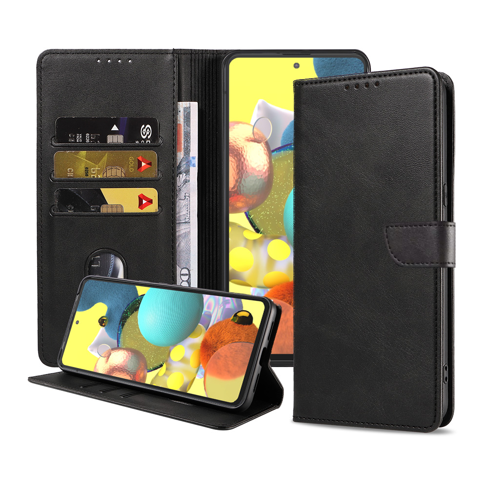 Samsung Galaxy A51 5G leren telefoonhoesje bookcase met pasjeshouder en magnetisch lipje (1)