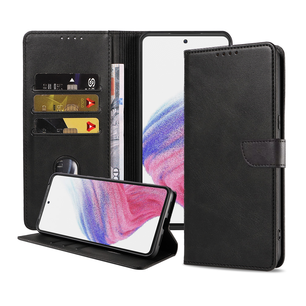 Samsung Galaxy A53 5G leren telefoonhoesje bookcase met pasjeshouder en magnetisch lipje (1)