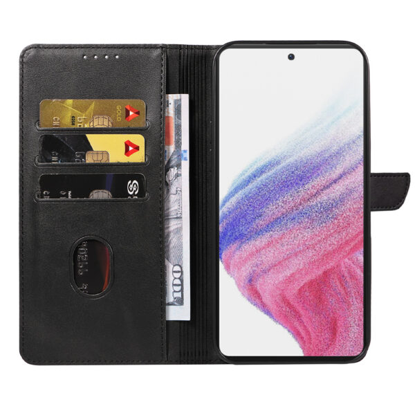 Samsung Galaxy A53 5G leren telefoonhoesje bookcase met pasjeshouder en magnetisch lipje (2)