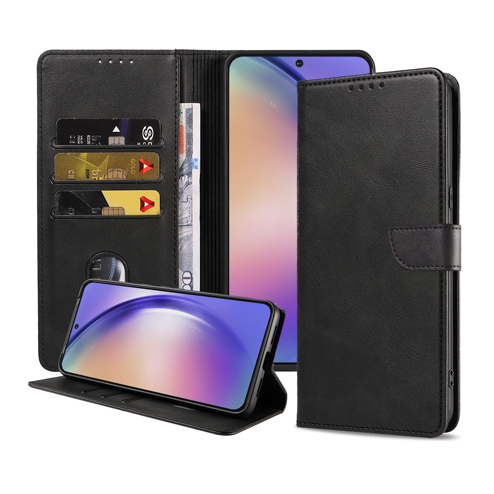 Samsung Galaxy A54 5G leren telefoonhoesje bookcase met pasjeshouder en magnetisch lipje (1)