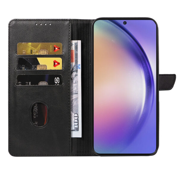 Samsung Galaxy A54 5G leren telefoonhoesje bookcase met pasjeshouder en magnetisch lipje (2)