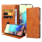 Samsung Galaxy A71 5G leren telefoonhoesje bookcase met pasjeshouder en magnetisch lipje (1) bruin