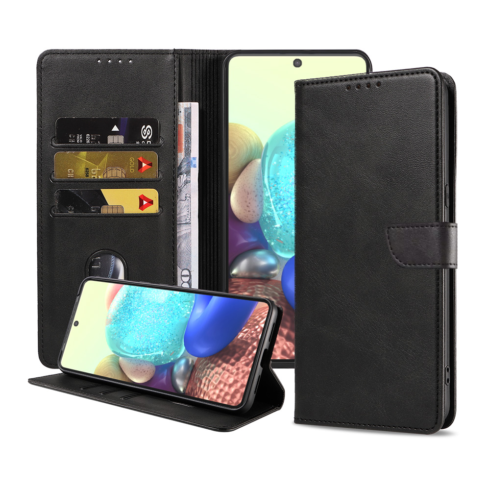 Samsung Galaxy A71 5G leren telefoonhoesje bookcase met pasjeshouder en magnetisch lipje (1)