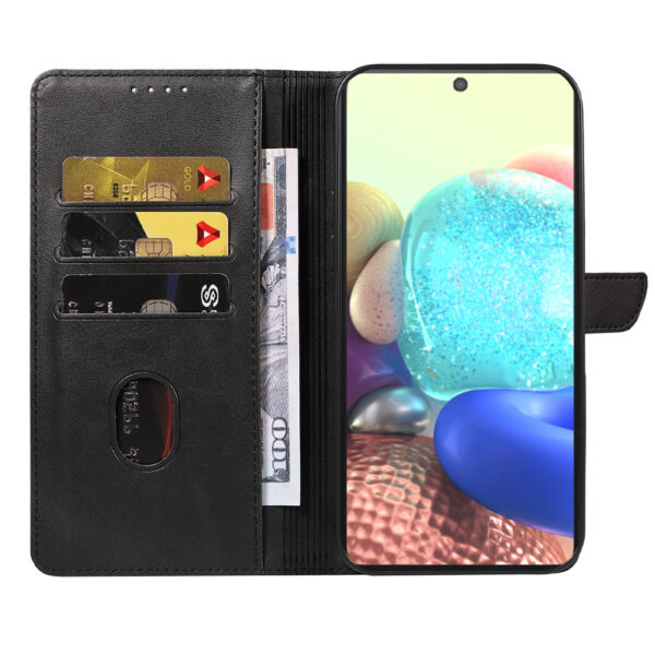 Samsung Galaxy A71 5G leren telefoonhoesje bookcase met pasjeshouder en magnetisch lipje (2)