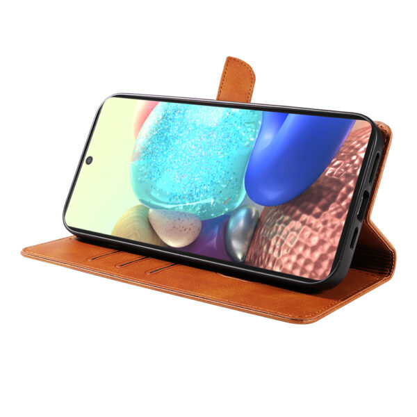 Samsung Galaxy A71 5G leren telefoonhoesje bookcase met pasjeshouder en magnetisch lipje (3) bruin