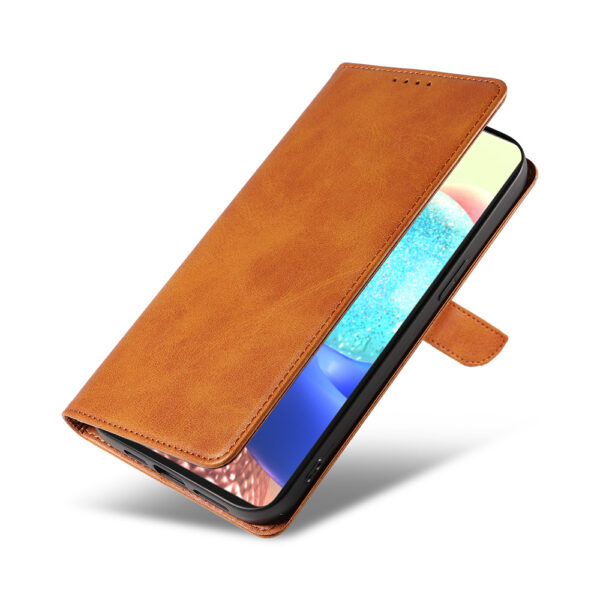Samsung Galaxy A71 5G leren telefoonhoesje bookcase met pasjeshouder en magnetisch lipje (4) bruin