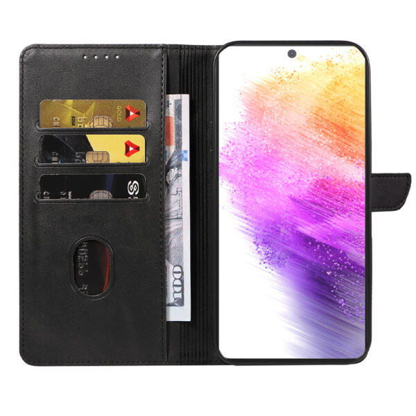 Samsung Galaxy A73 5G leren telefoonhoesje bookcase met pasjeshouder en magnetisch lipje (2)