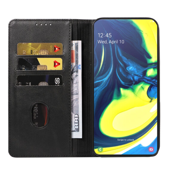 Samsung Galaxy A80 leren telefoonhoesje bookcase met pasjeshouder en magnetische sluiting (2)