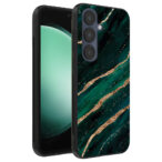 Samsung Galaxy S23 FE telefoonhoesje met groen goud marmer opdruk (1)