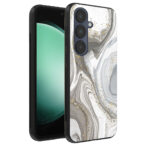 Samsung Galaxy S23 FE telefoonhoesje met zilver marmer opdruk (1)