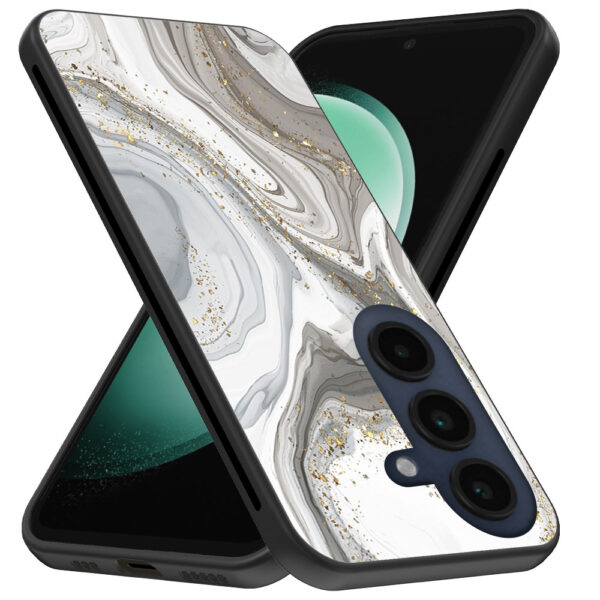 Samsung Galaxy S23 FE telefoonhoesje met zilver marmer opdruk (3)