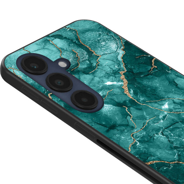 Samsung Galaxy S24 FE telefoonhoesje met groen marmer opdruk (2)