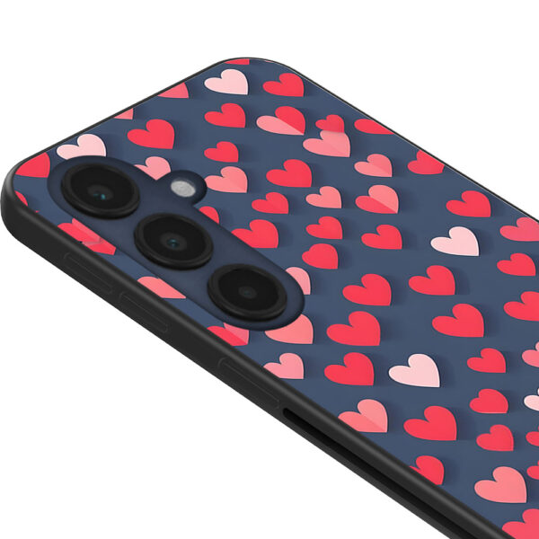 Samsung Galaxy S24 FE telefoonhoesje met hartjes opdruk klein (2)