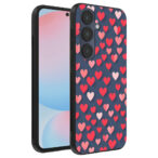 Samsung Galaxy S24 FE telefoonhoesje met paars hartjes opdruk groot (1)
