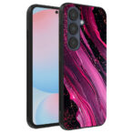 Samsung Galaxy S24 FE telefoonhoesje met paars roze marmer opdruk (1)