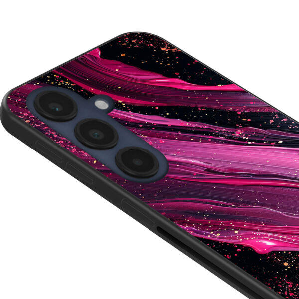 Samsung Galaxy S24 FE telefoonhoesje met paars roze marmer opdruk (2)