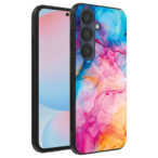 Samsung Galaxy S24 FE telefoonhoesje met regenboog acryl marmer opdruk (1)