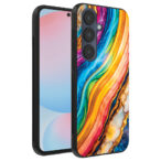 Samsung Galaxy S24 FE telefoonhoesje met regenboog goud marmer opdruk (1)