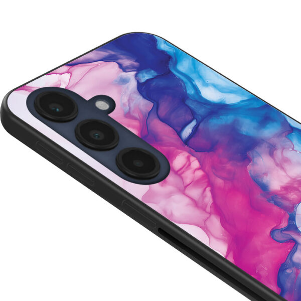 Samsung Galaxy S24 FE telefoonhoesje met roze blauwe marmer opdruk (2)