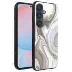 Samsung Galaxy S24 FE telefoonhoesje met zilver marmer opdruk (1)