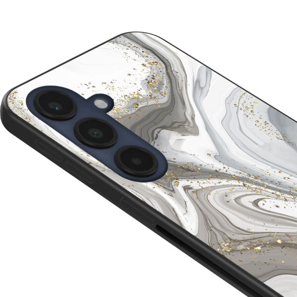 Samsung Galaxy S24 FE telefoonhoesje met zilver marmer opdruk (2)
