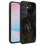 Samsung Galaxy S24 FE telefoonhoesje met zwart marmer opdruk (1)