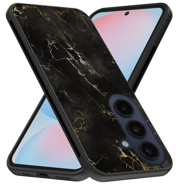 Samsung Galaxy S24 FE telefoonhoesje met zwart marmer opdruk (3)