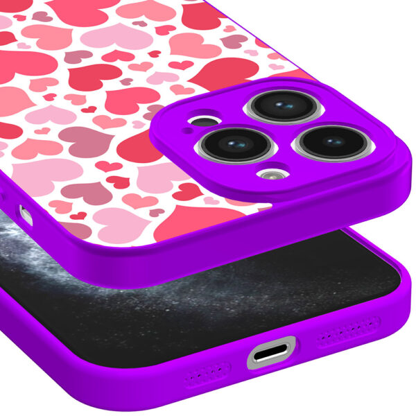 iPhone 11 Pro Max telefoonhoesje met hartjes opdruk paars (3)