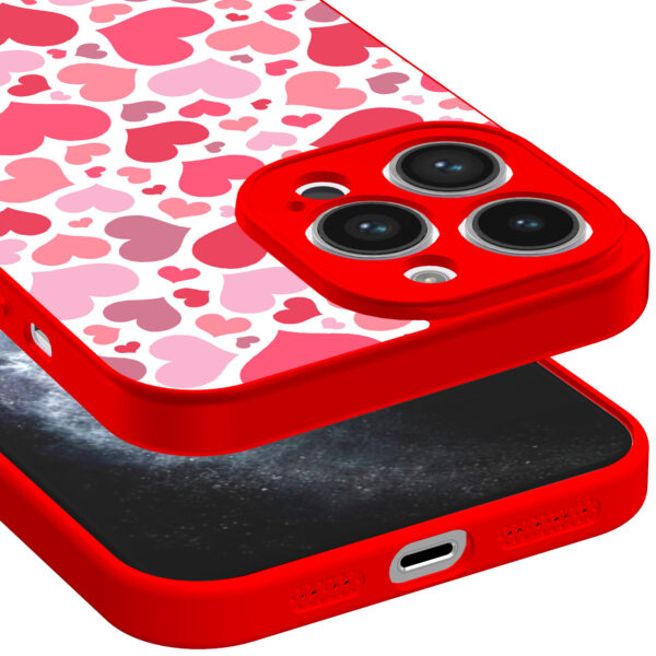 iPhone 11 Pro Max telefoonhoesje met hartjes opdruk rood (3)