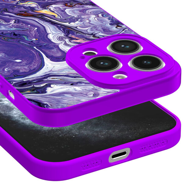 iPhone 11 Pro Max telefoonhoesje met paars goud marmer opdruk paars (3)
