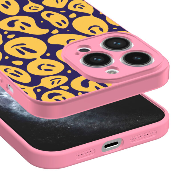 iPhone 11 Pro Max telefoonhoesje met smileys opdruk roze (3)