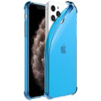 iPhone 11 Pro siliconen telefoonhoesje met stootrand transparant blauw (1)