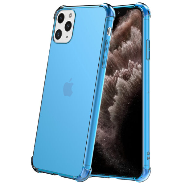 iPhone 11 Pro siliconen telefoonhoesje met stootrand transparant blauw (3)