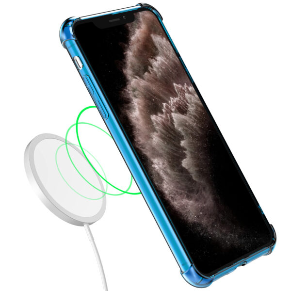 iPhone 11 Pro siliconen telefoonhoesje met stootrand transparant blauw (4)