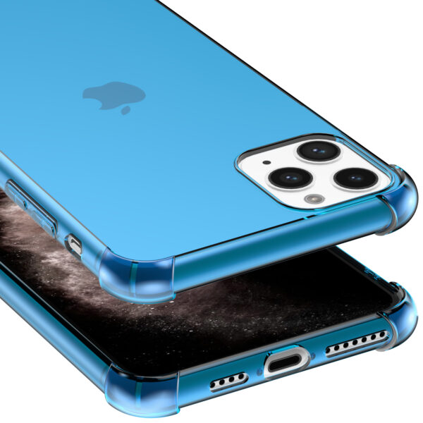 iPhone 11 Pro siliconen telefoonhoesje met stootrand transparant blauw (5)
