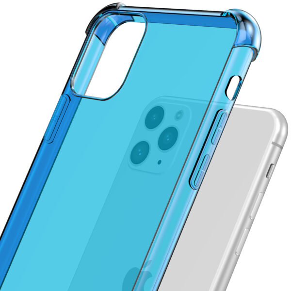 iPhone 11 Pro siliconen telefoonhoesje met stootrand transparant blauw (6)