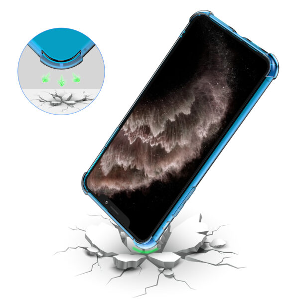 iPhone 11 Pro siliconen telefoonhoesje met stootrand transparant blauw (7)