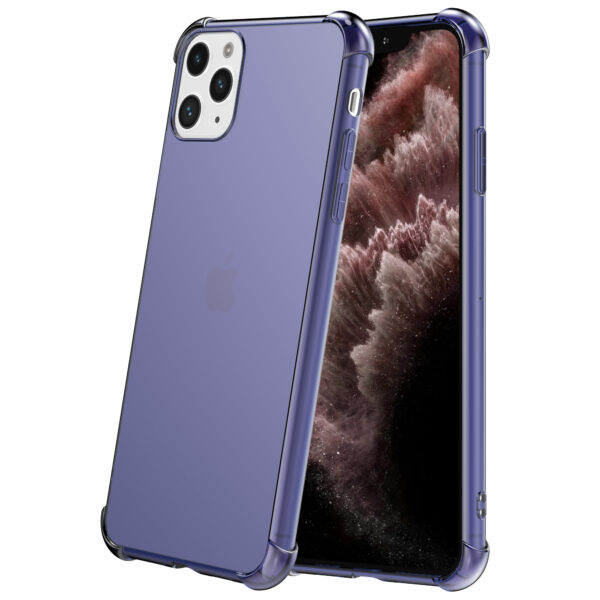 iPhone 11 Pro siliconen telefoonhoesje met stootrand transparant donkerblauw (3)