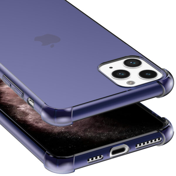 iPhone 11 Pro siliconen telefoonhoesje met stootrand transparant donkerblauw (5)