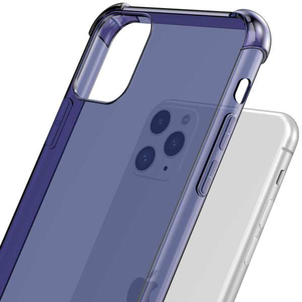 iPhone 11 Pro siliconen telefoonhoesje met stootrand transparant donkerblauw (6)