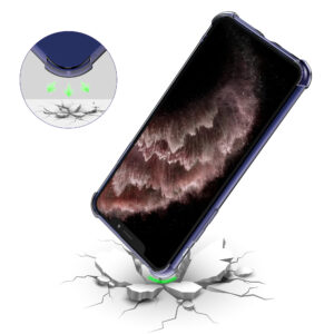 iPhone 11 Pro siliconen telefoonhoesje met stootrand transparant donkerblauw (7)