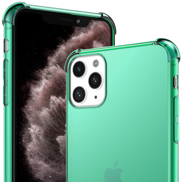 iPhone 11 Pro siliconen telefoonhoesje met stootrand transparant groen (2)