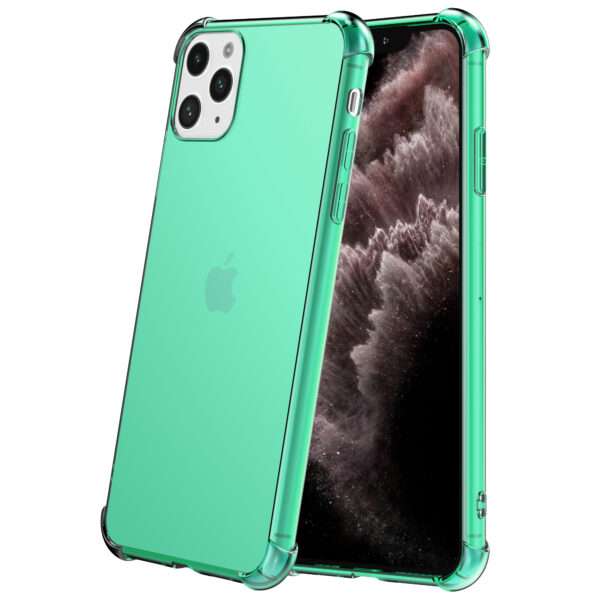 iPhone 11 Pro siliconen telefoonhoesje met stootrand transparant groen (3)