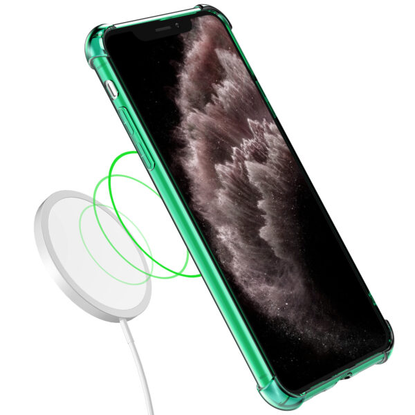 iPhone 11 Pro siliconen telefoonhoesje met stootrand transparant groen (4)