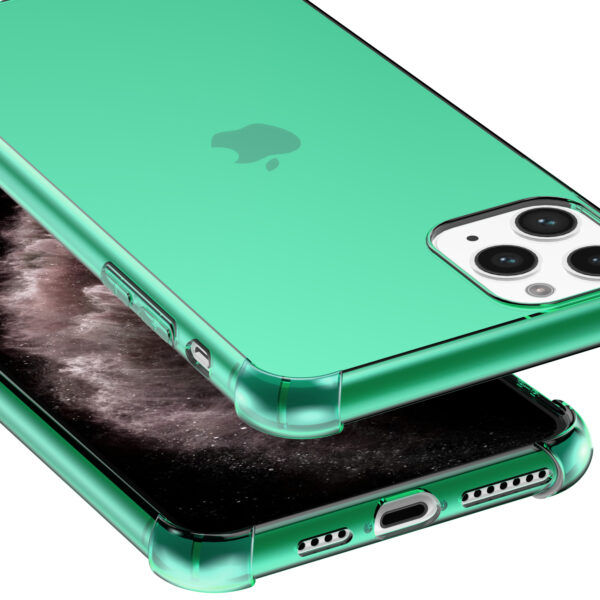 iPhone 11 Pro siliconen telefoonhoesje met stootrand transparant groen (5)