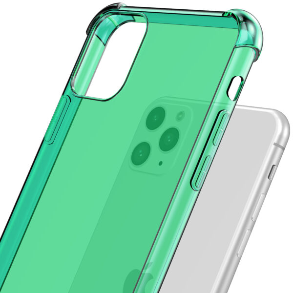 iPhone 11 Pro siliconen telefoonhoesje met stootrand transparant groen (6)