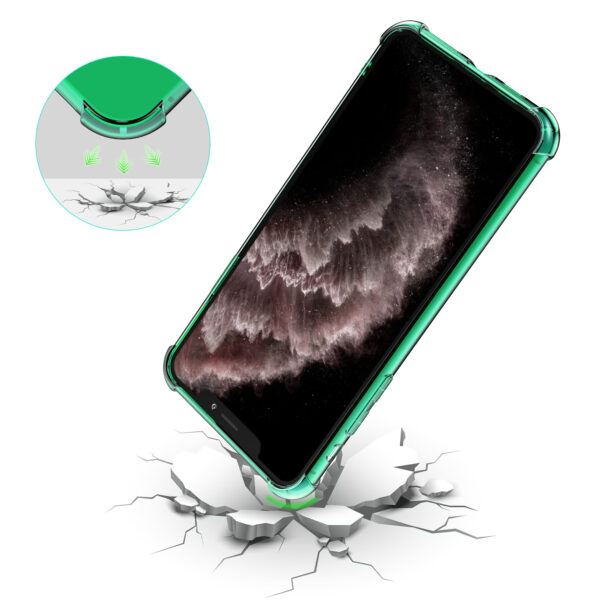 iPhone 11 Pro siliconen telefoonhoesje met stootrand transparant groen (7)
